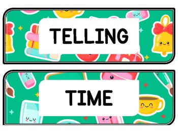 Back To School Clock Labels for Telling Time #125Sheet Size: 8.5 by 11 inch