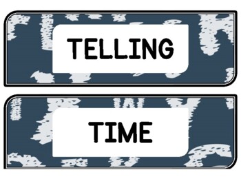 Back To School Clock Labels for Telling Time #22Sheet Size: 8.5 by 11 inch