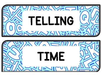 Back To School Clock Labels for Telling Time #23Sheet Size: 8.5 by 11 inch
