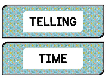 Back To School Clock Labels for Telling Time #76Sheet Size: 8.5 by 11 inch