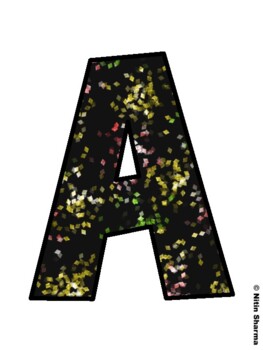 Black Glitter Rainbow Fall Bulletin Board Letters, Fall Hallway Display Lette
