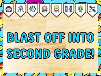 BLAST OFF INTO SECOND GRADE! Universe Bulletin Board Kit & Door Décor