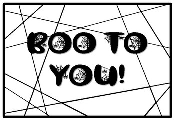 BOO TO YOU!, Halloween Coloring Pages, Halloween Morning Work