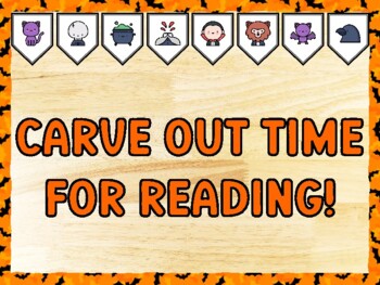CARVE OUT TIME FOR READING! Halloween Bulletin Board Kit & Door Décor