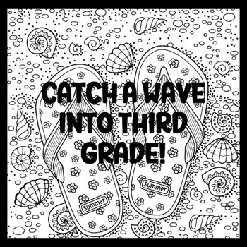 CATCH A WAVE INTO THIRD GRADE! 3 by 3 Feet Beach Bulletin Boards