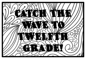 CATCH THE WAVE TO TWELFTH GRADE!, Summer Activity, Summer Coloring Pages
