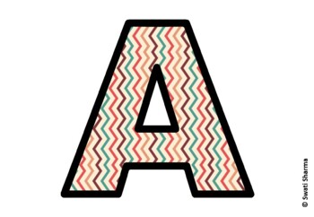 Chevron Stripes Bulletin Board Letters, Alphabet Posters, Classroom Decor