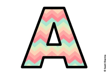 Chevron Stripes Bulletin Board Letters, Alphabet Posters, Classroom Decor
