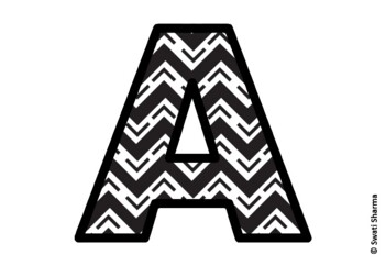 Chevron Stripes Bulletin Board Letters, Alphabet Posters, Classroom Decor