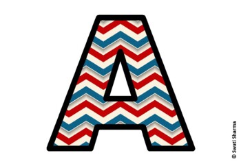 Chevron Stripes Bulletin Board Letters, Alphabet Posters, Classroom Decor