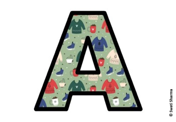 Christmas Ugly Sweater Bulletin Board Letters, Alphabet Posters