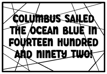 COLUMBUS SAILED THE OCEAN BLUE IN FOURTEEN HUNDRED AND NINETY TWO! Coloring P
