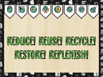 Earth Day Bulletin Board Kit & Door Décor, REDUCE! REUSE! RECYCLE! RESTORE!