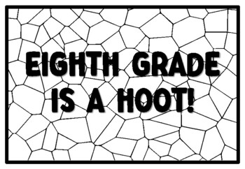 EIGHTH GRADE IS A HOOT! Summer Craftivity Eighth Grade