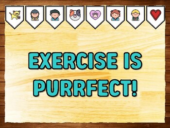 EXERCISE IS PURRFECT! Cat Printable Bulletin Board Kit & Door Décor