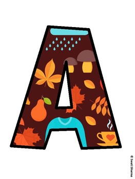 Fall, Autumn Bulletin Board Letters, Fall Hallway Display