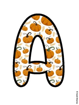 Fall, Pumpkin Bulletin Board Letters, Fall Hallway Display