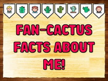FAN-CACTUS FACTS ABOUT ME! Succulents, Cactus Bulletin Board Kit & Door Décor