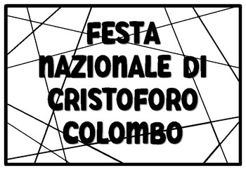 FESTA NAZIONALE DI CRISTOFORO COLOMBO Coloring Pages, Columbus Day Bulletin B