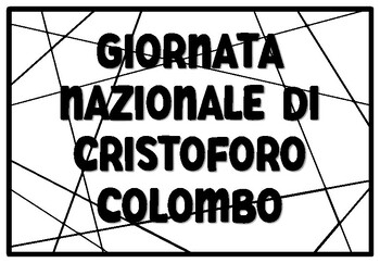 GIORNATA NAZIONALE DI CRISTOFORO COLOMBO Coloring Pages, Columbus Day Bulleti