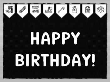 HAPPY BIRTHDAY! Camping Theme Bulletin Board Kit, Door Décor, Camping Coloring