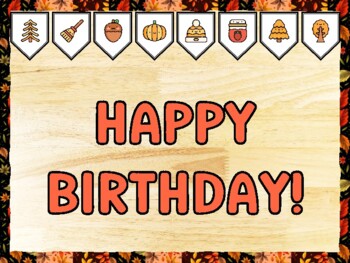 HAPPY BIRTHDAY! Fall Bulletin Board Kit & Door Décor, Fall Classroom Décor