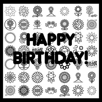 HAPPY BIRTHDAY! Sunflower Bulletin Board Activity 3x3 feet