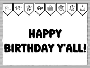 HAPPY BIRTHDAY Y'ALL! Turtle Bulletin Board Kit