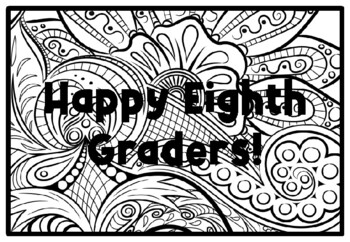 HAPPY EIGHTH GRADERS! Spring Activity, Spring Coloring Pages