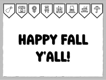 HAPPY FALL Y'ALL! Thanksgiving Bulletin Board Kit, November Ready to print Than