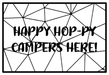 HAPPY HOP-PY CAMPERS HERE! Summer Holidays Activity, Summer Holidays Coloring