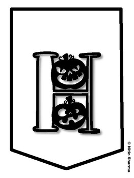 HELLO HALLOWEEN! Halloween Bulletin Board Letters, Halloween Banner