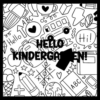 HELLO KINDERGARTEN! 3 by 3 Feet Back To School Bulletin Boards