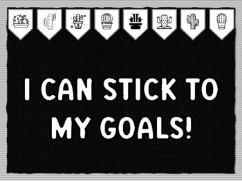 I CAN STICK TO MY GOALS! Cactus Succulents Theme Bulletin Board Kit, Door Décor