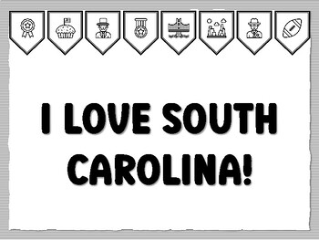 I LOVE SOUTH CAROLINA! U.S.A. States Bulletin Board Kit