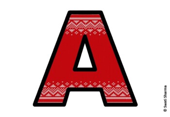 Knitted Ugly Sweater, Winter Bulletin Board Letters, Alphabet Poster