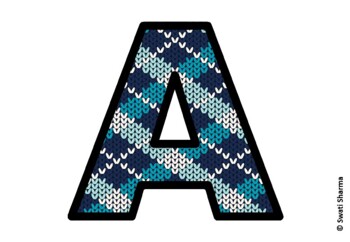 Knitted Ugly Sweater, Winter Bulletin Board Letters, Alphabet Poster