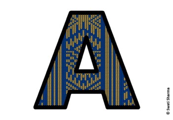 Knitted Ugly Sweater, Winter Bulletin Board Letters, Alphabet Poster