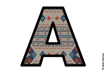 Knitted Ugly Sweater, Winter Bulletin Board Letters, Alphabet Poster