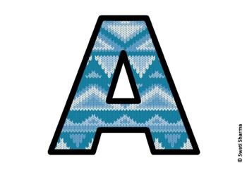 Knitted Ugly Sweater, Winter Bulletin Board Letters, Alphabet Posters