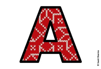 Knitted Ugly Sweater, Winter Bulletin Board Letters, Alphabet Posters