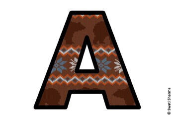 Knitted Ugly Sweater, Winter Bulletin Board Letters, Alphabet Posters