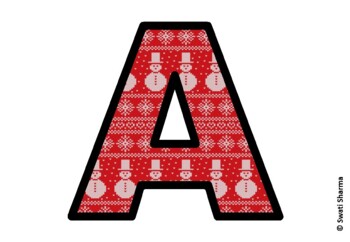 Knitted Ugly Sweater, Winter Bulletin Board Letters, Alphabet Posters