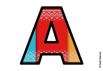 Knitted Ugly Sweater, Winter Bulletin Board Letters, Alphabet Posters