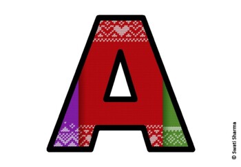 Knitted Ugly Sweater, Winter Bulletin Board Letters, Alphabet Posters