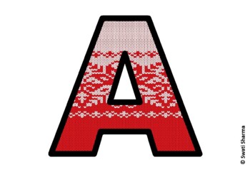 Knitted Ugly Sweater, Winter Bulletin Board Letters, Alphabet Posters