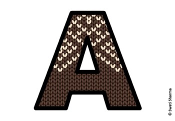 Knitted Ugly Sweater, Winter Bulletin Board Letters, Alphabet Posters