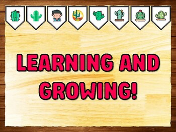 LEARNING AND GROWING! Succulents, Cactus Bulletin Board Kit & Door Décor