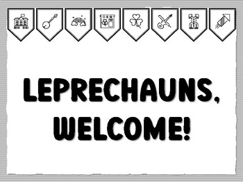 LEPRECHAUNS, WELCOME! St. Patrick's Day Bulletin Board Kit, Ready to print