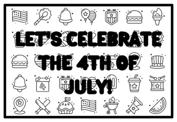 LET'S CELEBRATE THE 4TH OF JULY! Fourth of July Activity, Patriotic Coloring